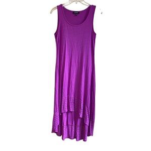 SPENSE Women's Sleeveless Maxi Purple Dress, Size Petite Medium, High/Lo Eyelet